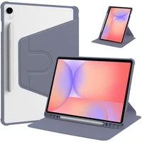 Funda para Samsung Galaxy Tab S10 Lite con portalápices, tableta dura transparente acrílica giratoria 360 para Galaxy Tab S10 Lite