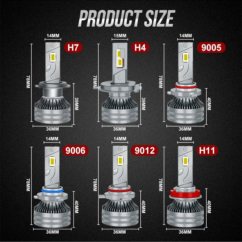 H7 H4 H11 LED světlomet 120W vysoký energie H8 H9 HB4 HB3 9005 9006 9012 turbo lampa 60000LM 6000K bílá auto světel pro čoček 12V