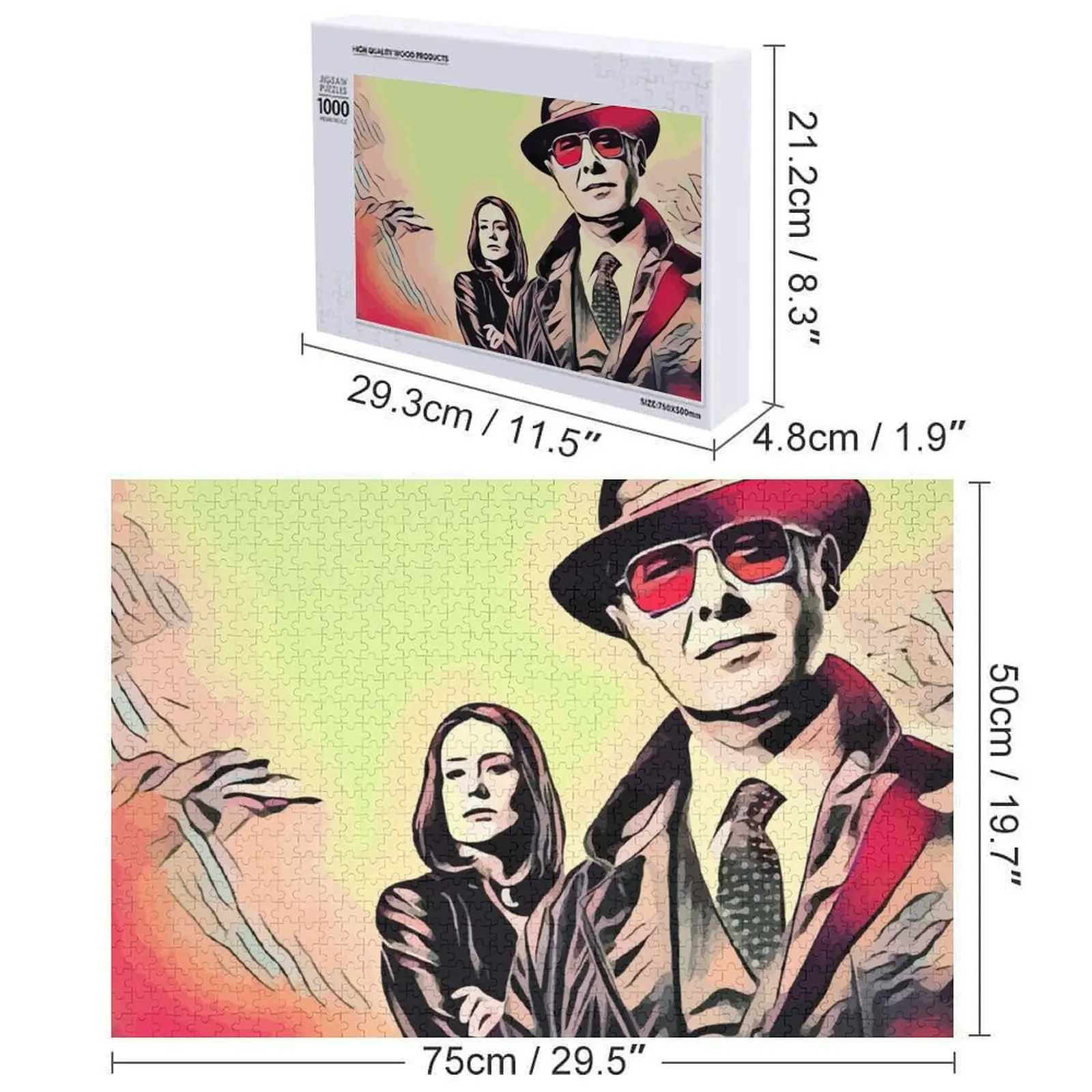 The blacklist Jigsaw Puzzle Composizioni in legno per bambini Alfândega con foto Scatole di legno Puzzle