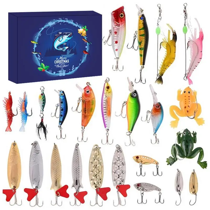 2024 Fishing Tackle Advent Calendar 24 day Christmas Advent Calendar Fishing Tackle Box Creative Christmas Gifts Countdown