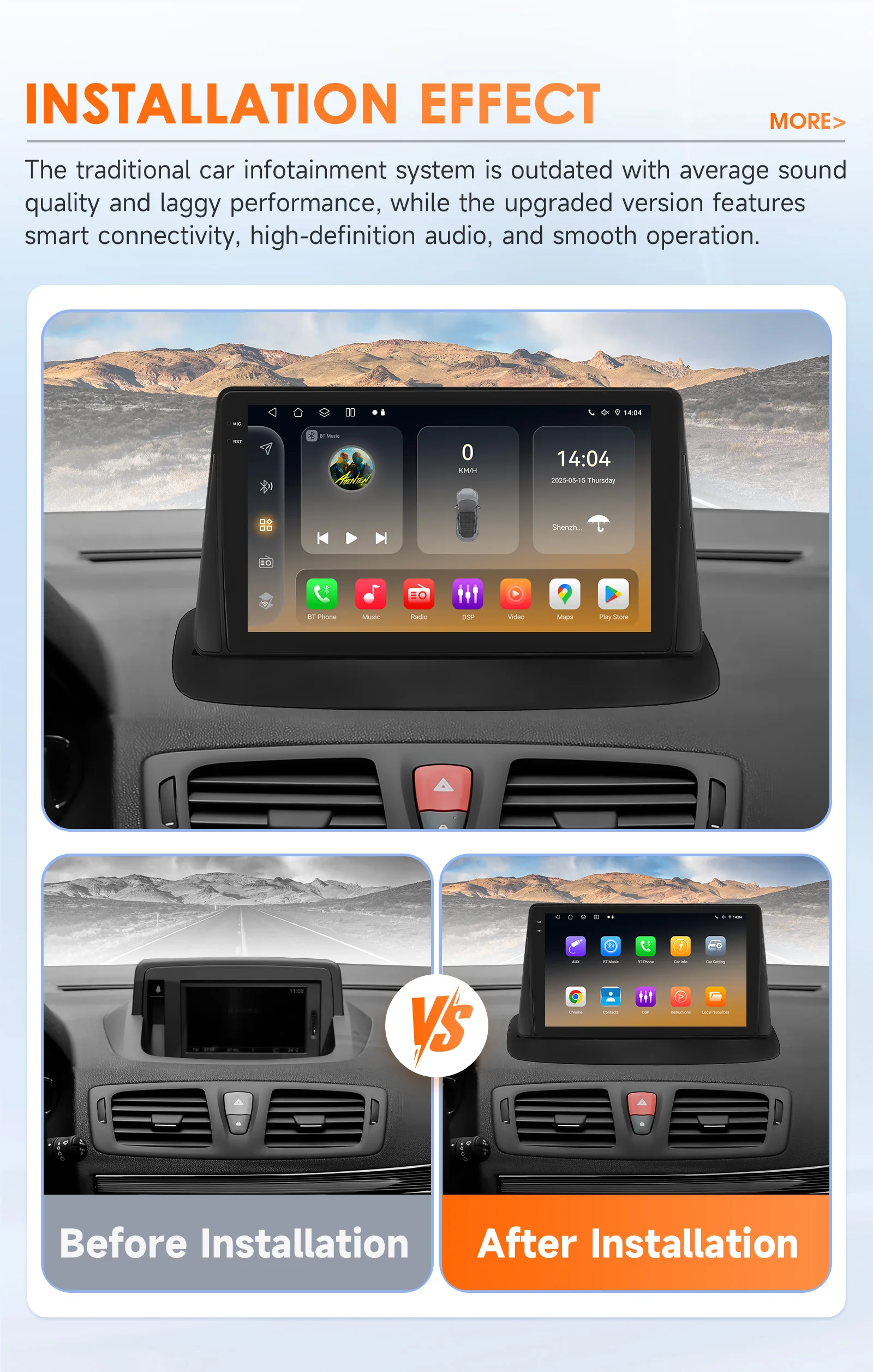Hizpo Android 14 Auto Radio Für Renault Megane 3 2008-2014 4G Auto Multimedia Player GPS 2din Autoradio Octa core 4G Wifi DSP – Detail 7