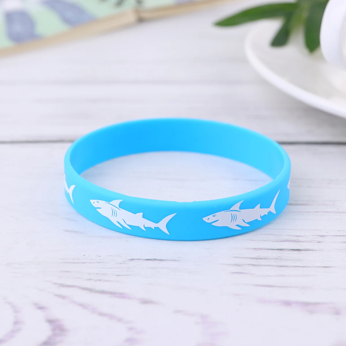 

25 Pcs Silicone Bracelet Flexible Wristbands Party Customized Printed Straps Shark