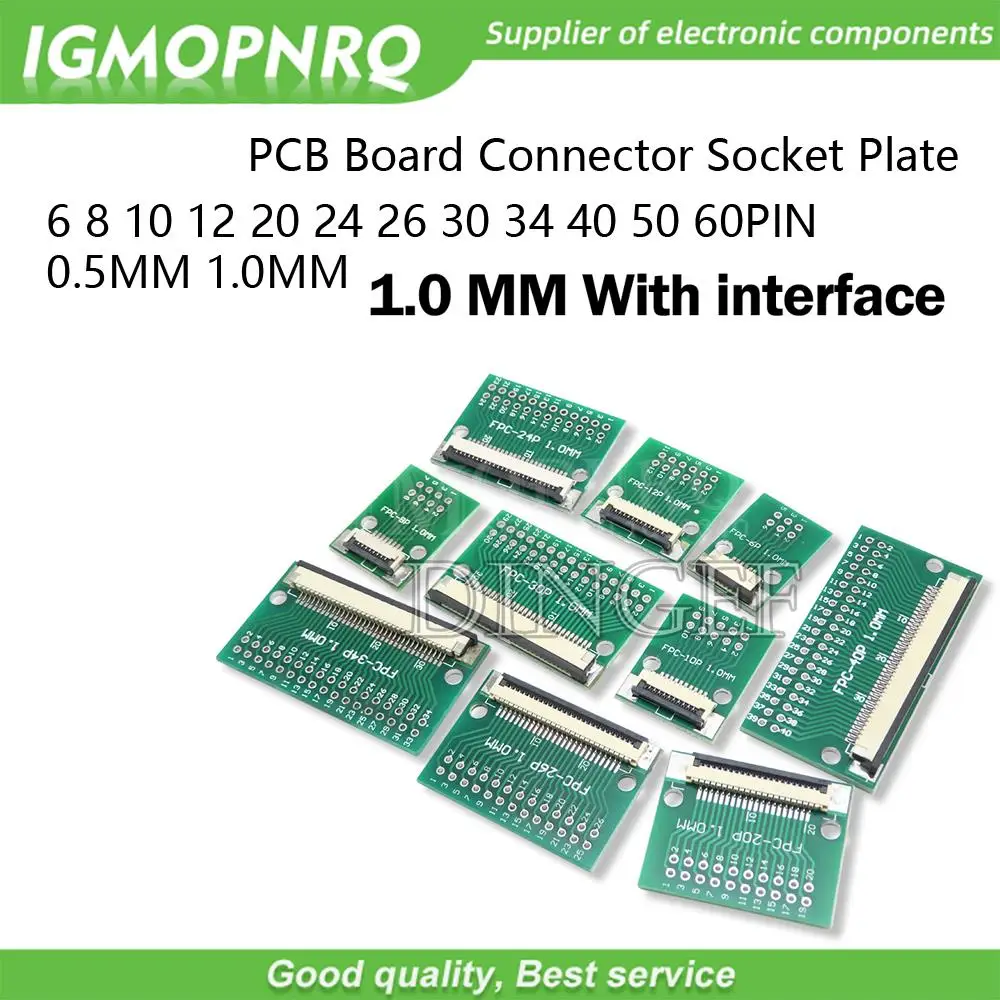 0.5mm 1.0mm pitch Connector SMT Adapter to 2.54mm hole FPC FFC Cable Welded board With Pin / Empty Board 6P 8P 10P 12P 20P 24P