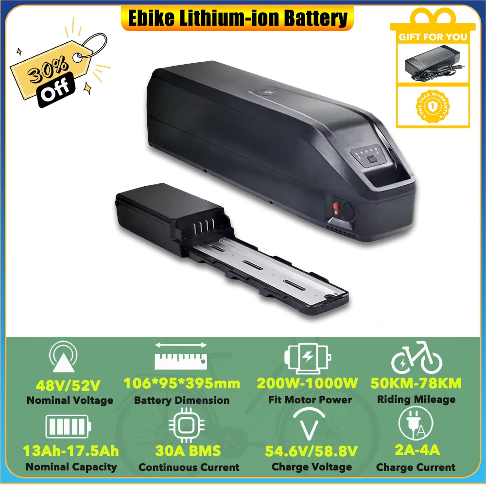 

Ebike Hitway BK15 4.0 Colorway BK29 48 В 15 Ач 52 В 17,5 Ач 840 Втч литий-ионный аккумулятор для электрического велосипеда 500 Вт 750 Вт DUOTTS S26 C29