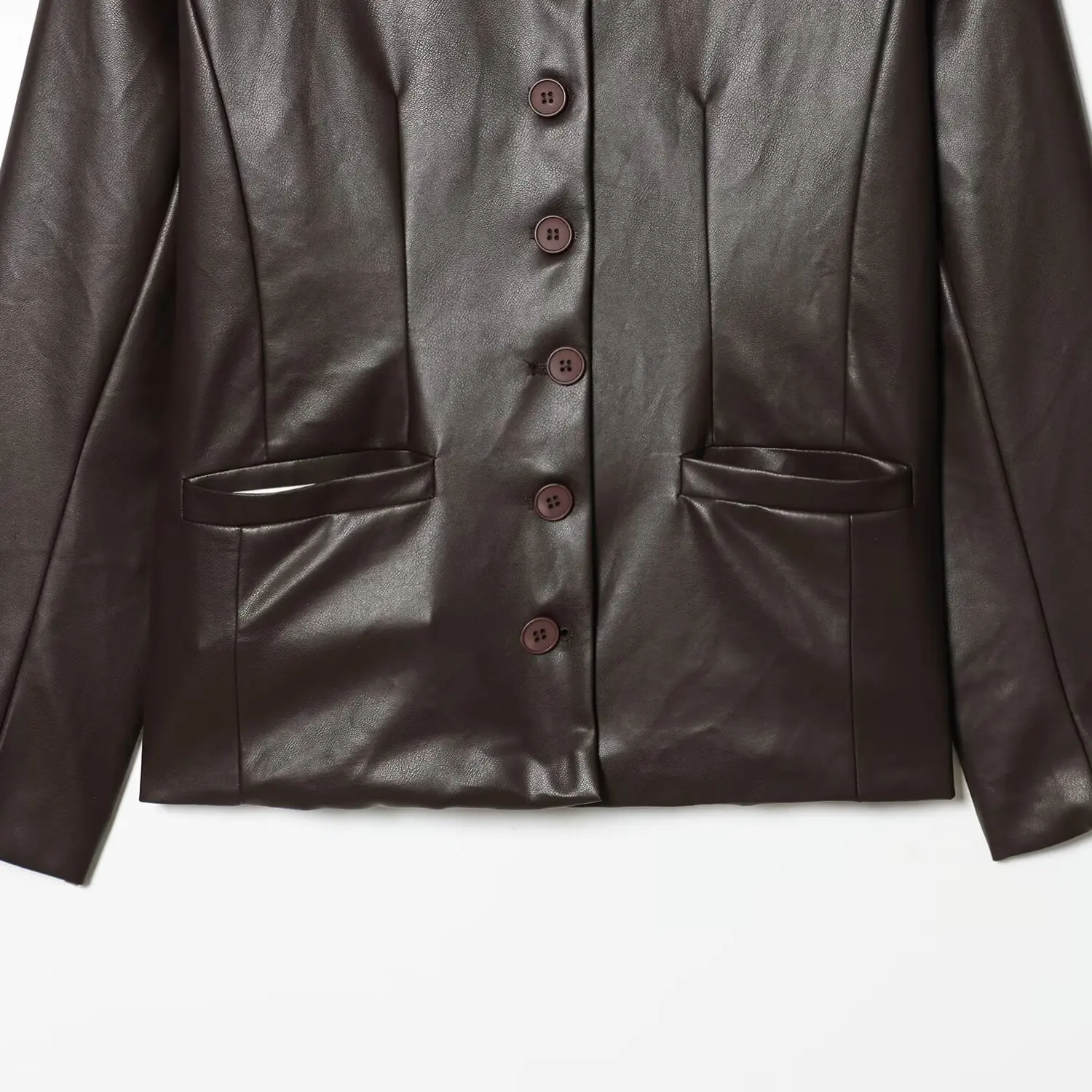 JNLEAOG 秋の新作 レディース ファッション デザインセンス溢れる レザーボタンコート 多用途 ロング丈 ポリエステル繊維 レディースジャケット