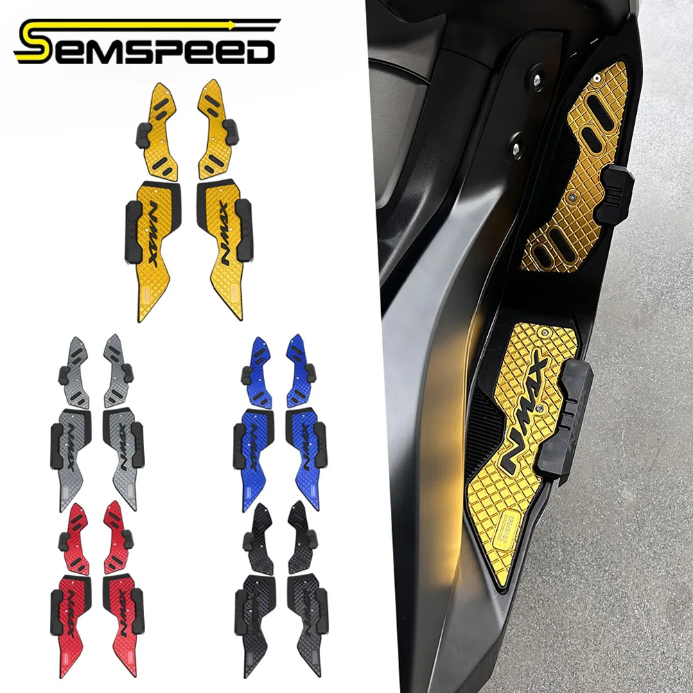 SEMSPEED For Yamaha NMAX 155 NMAX125 2025 Motorcycle Aluminum Alloy Foot Pedal Pin Pad Set Moto Accessories