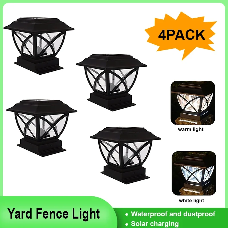 

14*9.5cm Solar Post Cap Lights Solar Fence Post Lights For Fence Solar Deck Lights Outdoor Warm White Lighting Solar Post Lights