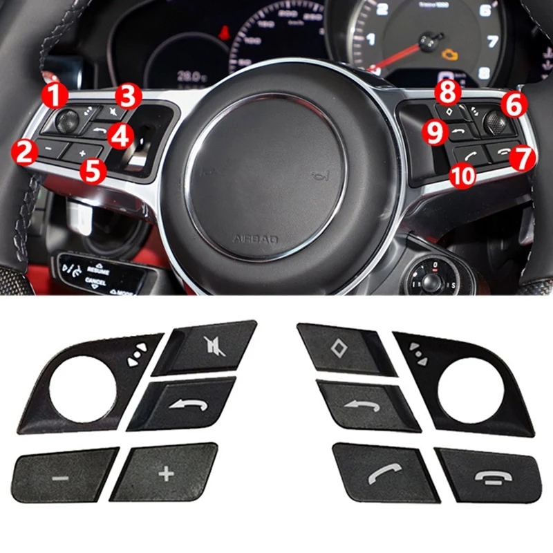 For Porsche Cayenne 18-22 For Porsche Panamera 17-20 Car Steering Wheel Multifunction Volume&Phone Switch Button