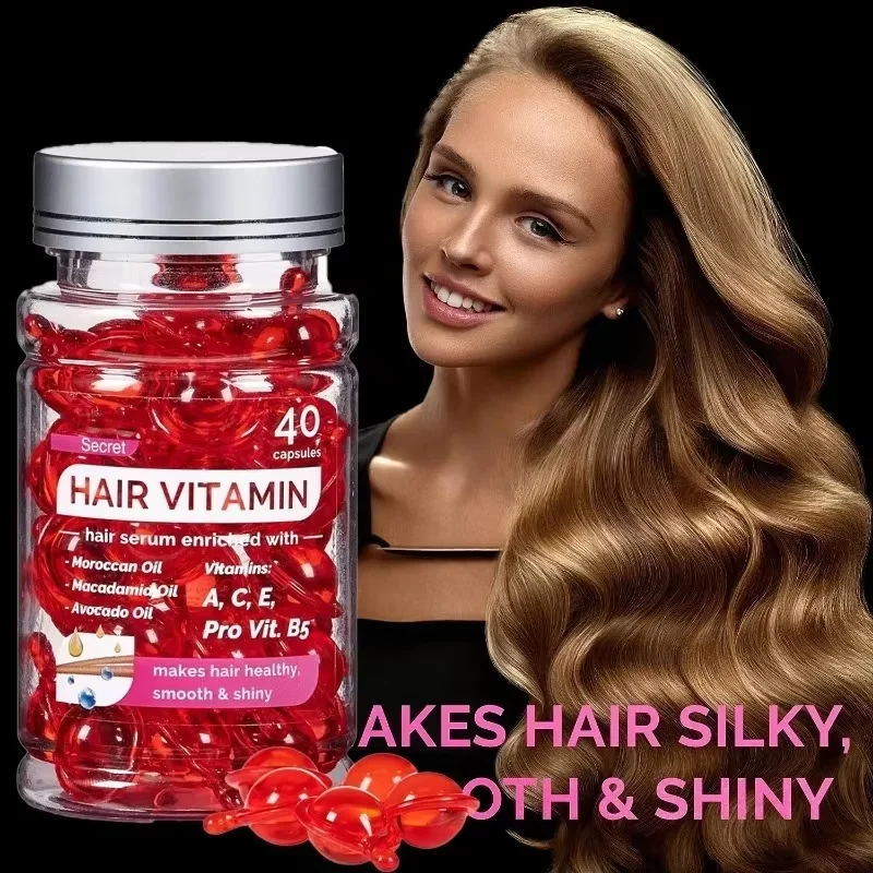 Moroccan Agam Vitamin Oil Hair Care Essence 40 Capsules Damaged Nutrition Repair Hair Splitting Improvement Treatment Products
