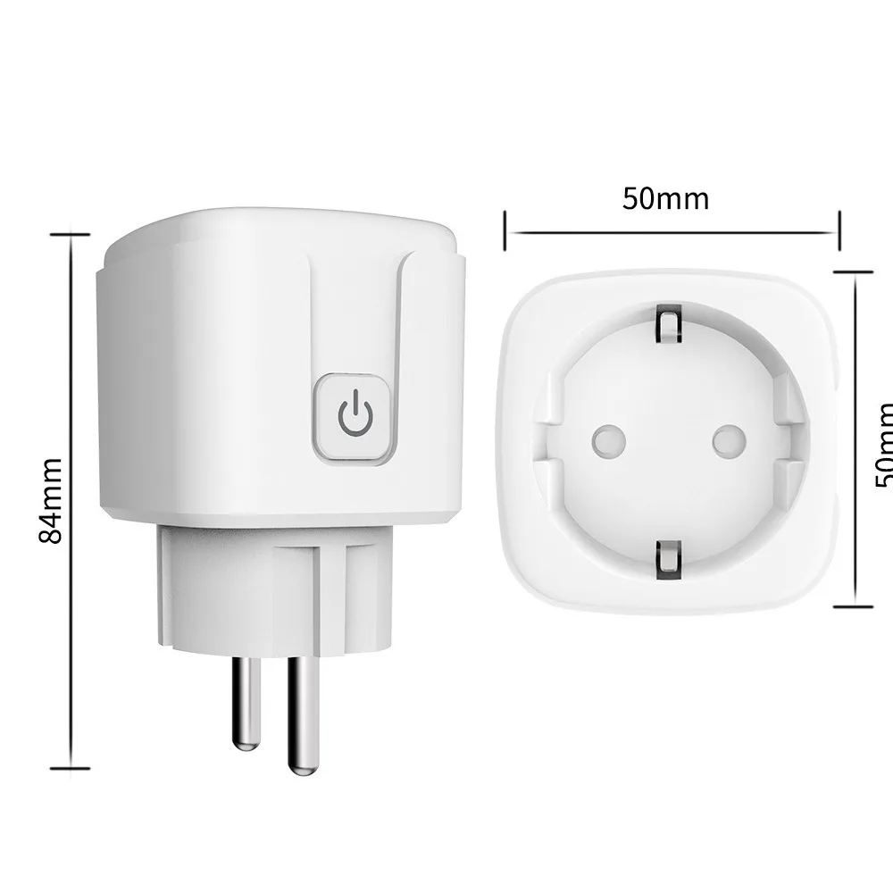 Unterstützung Google Assistant Alexa Tuya Smart Socket Eu16a/20a WLAN Smart Plug mit Strom überwachung Smart Life App Fernbedienung