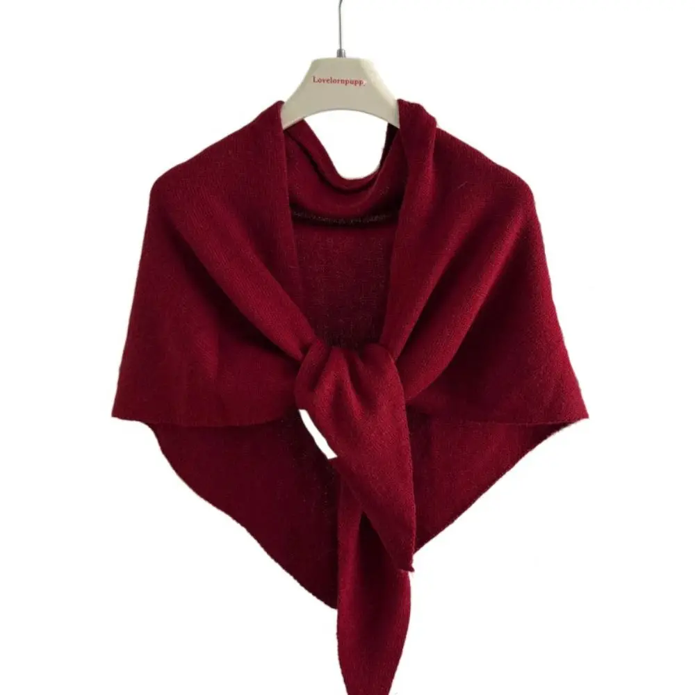 

Корейский шерстяной шарф из смесовой шерсти треугольной формы вязаный треугольный шарф мягкая утолщенная теплая шаль на плечо