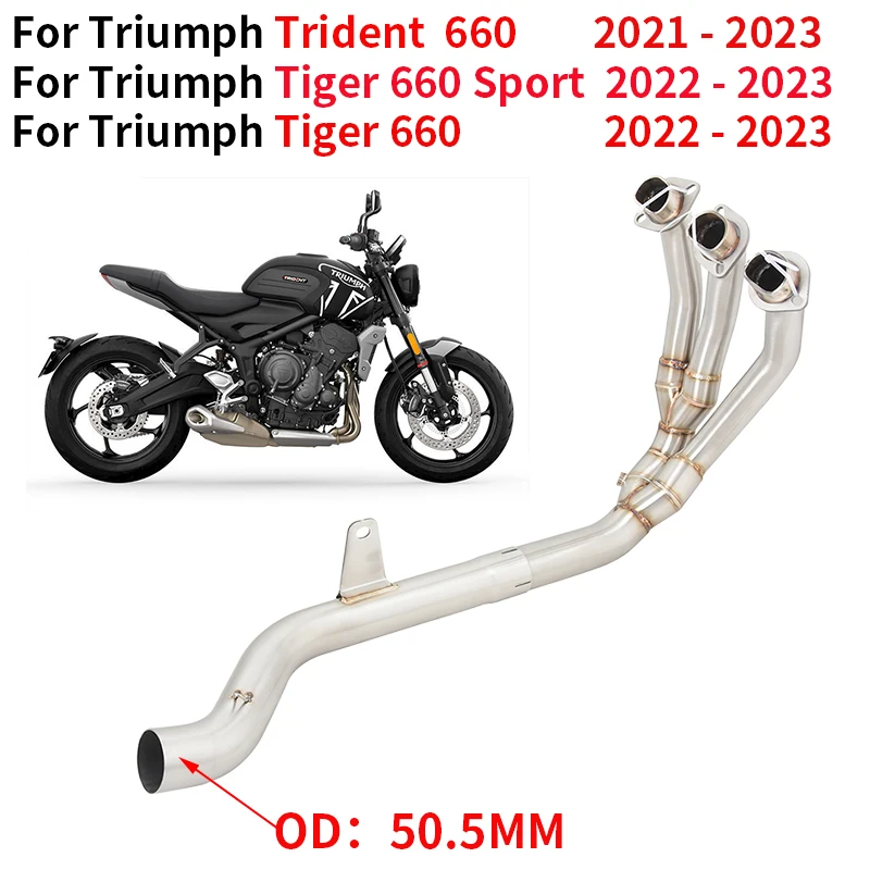 

For Triumph Trident Tiger 660 Tiger 660 Sport 2021 2022 2023 Motorcycle Exhaust Full System Modified Front Link Pipe Moto Escape