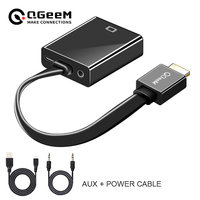 QGeeM HDMI to VGA Cable Adapter HDMI-compatible Male to VGA Female Video Converter for PC Laptop TV Projector Monitor 1080P