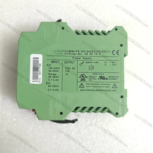 Rail Mounted Power Supply MINI-PS-100-240AC/2X15DC/1 2938743 Tested OK