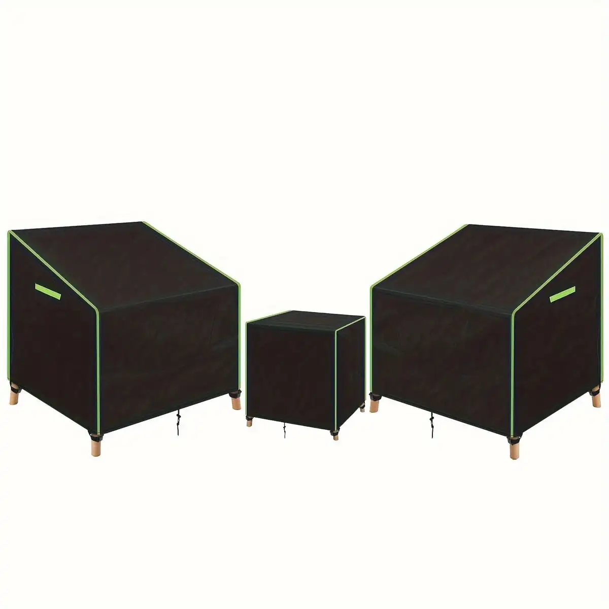 Lot de 3 housses imperméables pour chaises de patio, housses pour fauteuils de jardin et tables d'appoint, résistantes aux UV, protection pour mobilier de patio toutes saisons