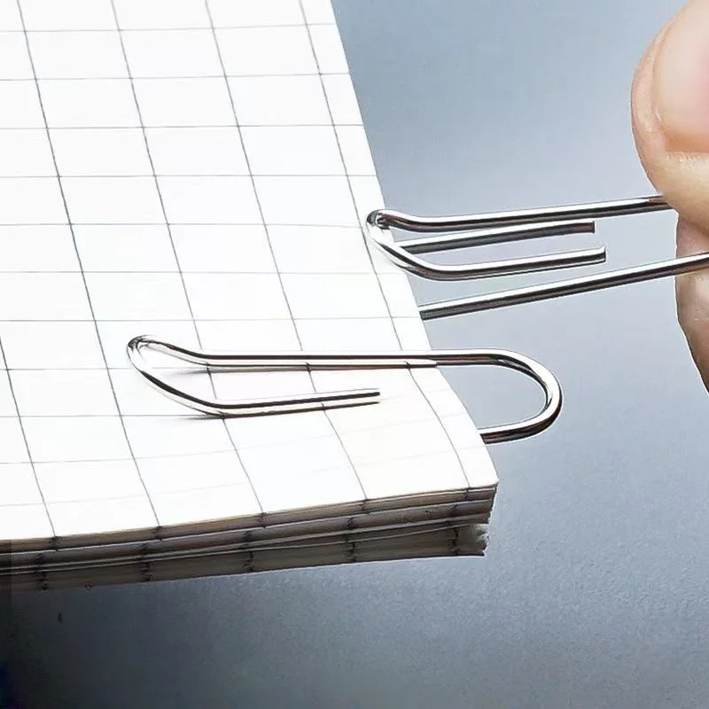 100-500PCS 스테인레스 스틸 종이 클립 28mm 녹슬지 않는 견고한 코팅 된 U 자형 종이 클립 학생 사무실 학교 문구 용품