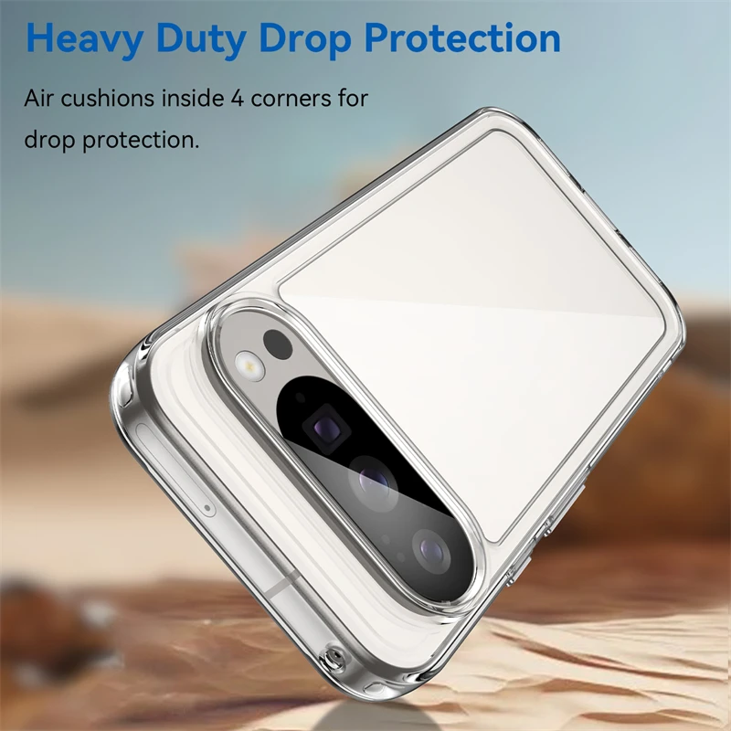 حافظة لهاتف جوجل بيكسل 10 برو فاخرة من السيليكون الشفاف حافظة حماية ممتصة للصدمات من البولي كربونات Pixel 10 Pro XL حافظة هاتف من البولي يوريثان غطاء مقاوم للصدمات