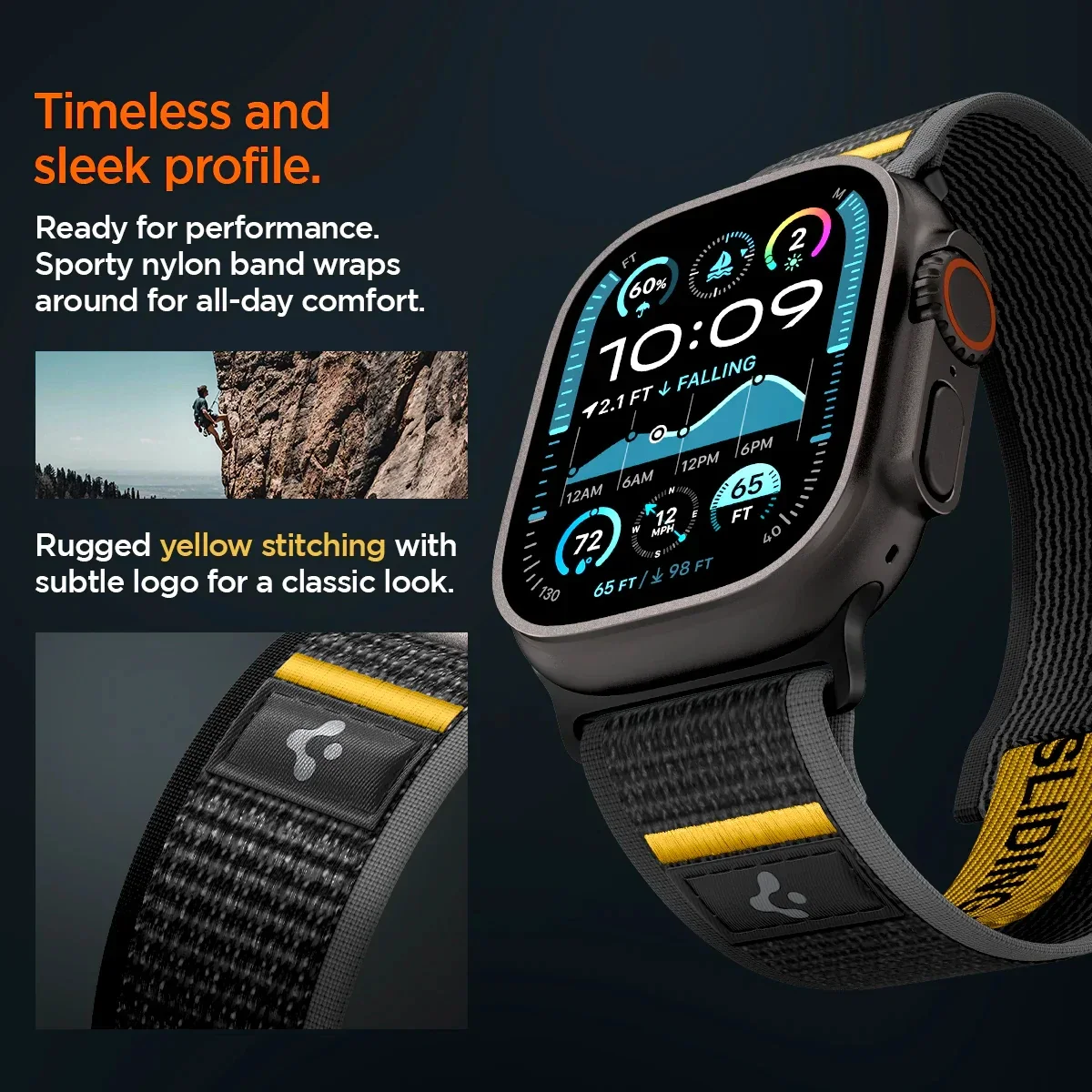 Pasek sportowy Spigen do Apple Watch Athlex Air, kompatybilny z 3/2/1 49mm, 11/10 46mm, 9/8/7 45mm, SE3/SE2/SE/6/5/4 44mm — zdjęcie produktu 3