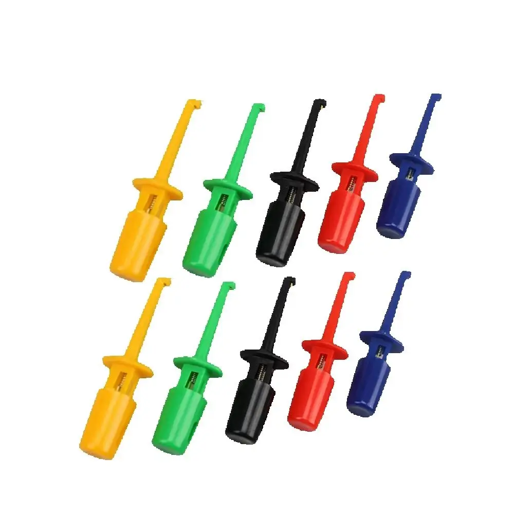 10Pcs/lot 1.7'' Multimeter Lead Wire Kit Test Hook Clip Grabbers Test Probe SMT/ SMD IC D20 Cable Welding