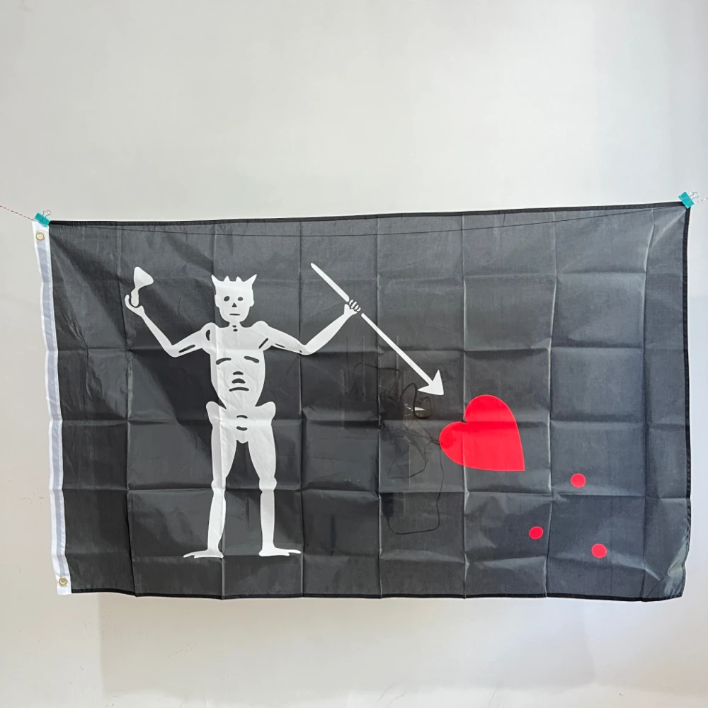 Skull With Knife Pirate Flag Jack Rackham 90X150cm Cross Skull Fork Love Drinking Jolly Roger Flag For Decoration