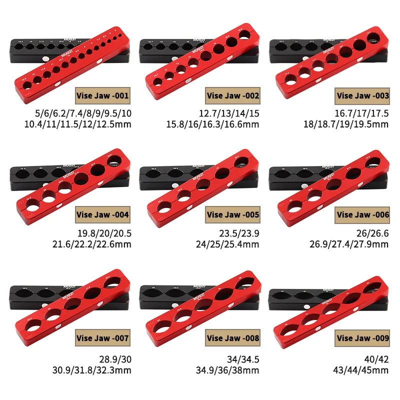MUQZI Bike Table Vise Clamp Jaw Vice Inserts For 5–45mm Fork Hub Bottom Bracket Pedal Multifunction Repair Tool