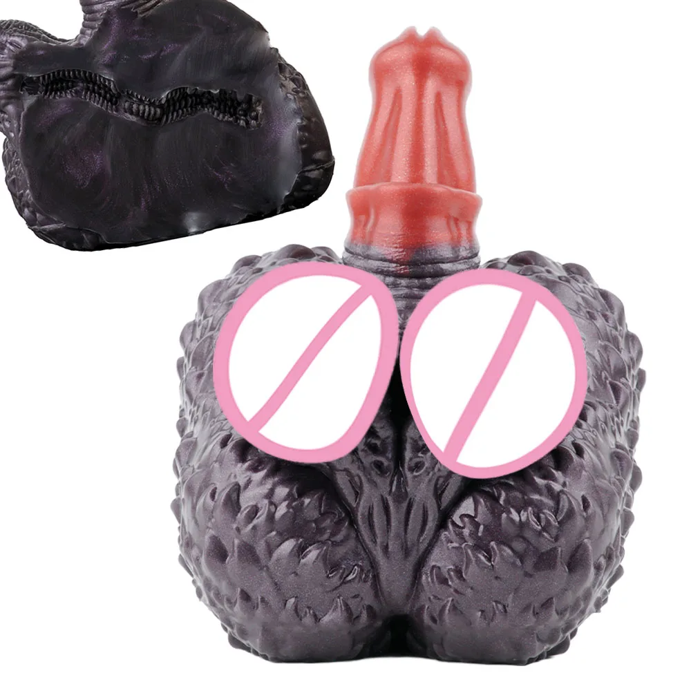 GEEBA 4.62lb Creative Alien Silicone Male Masturbator Dual Purpose Adult Sex Toys with Anal Plug Pocket Pussy Adult Onahole 