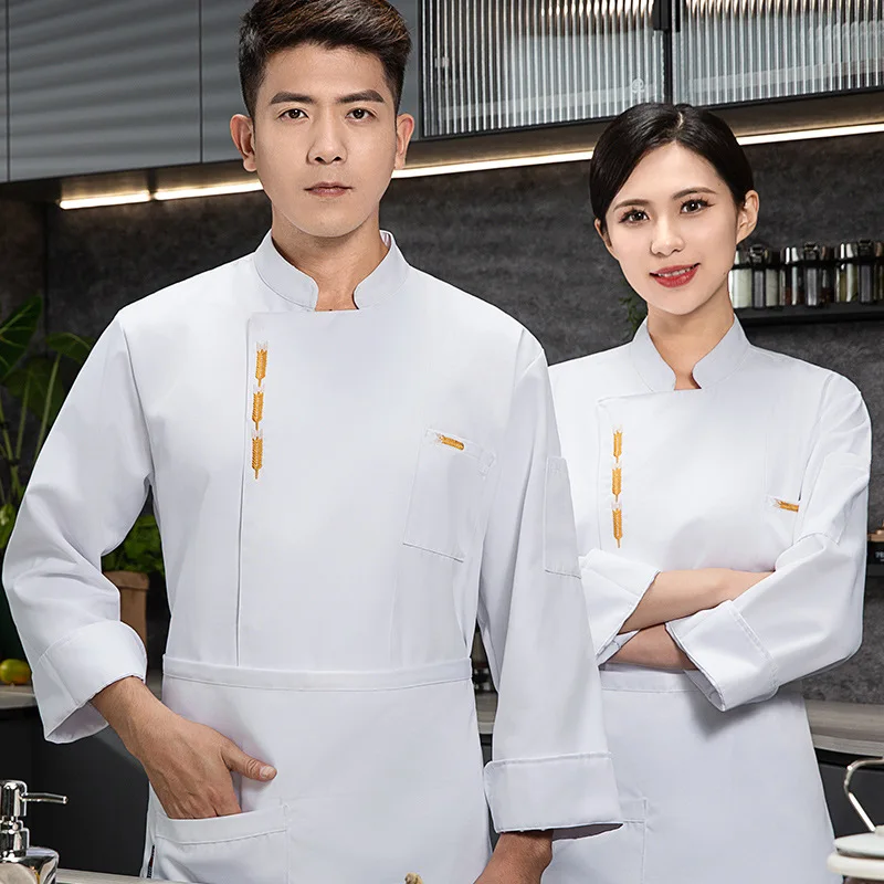 Chef Jacket Men Short Sleeve Embroidery Restaurant Kitchen Cook Coat Waiter Uniform