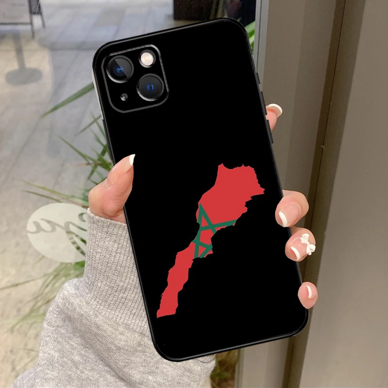 Morocco Flag Coat Of Arms Case For iPhone 13 11 14 12 15 16 Pro Max Plus XR X XS Max 12 13 Mini Soft Cover