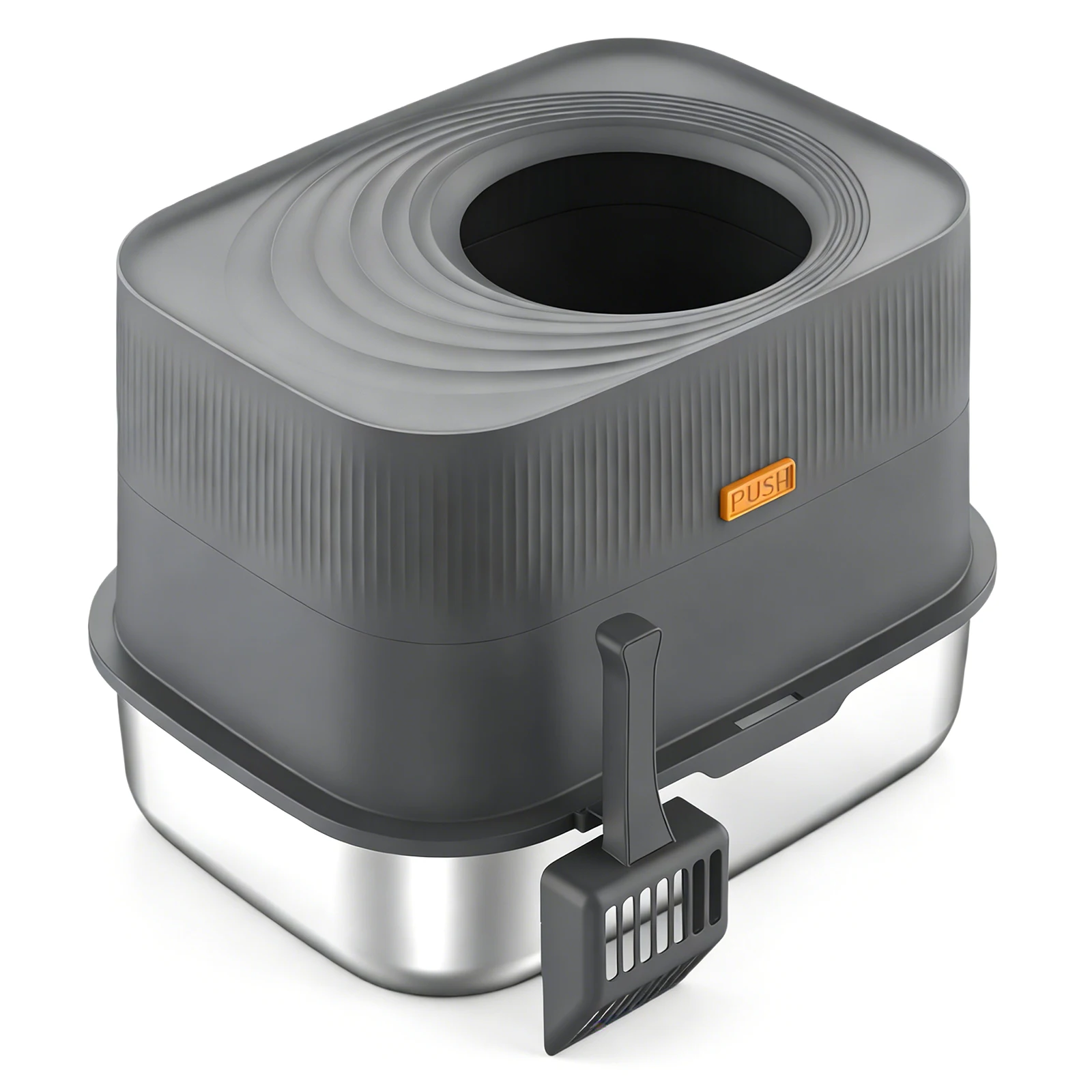 

Top-Entry Extra Large Cat Bedpans with Lid & Scoop High Sided Littering Pan Enclosure Littering Tray Household Pet Accessories