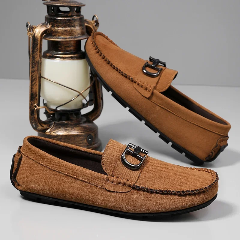 British Style Casual Shoes For Men Moccasins Classic Comfortable Men's Loafers Breathable Flat Slip-on Shoes Man Driving Shoes