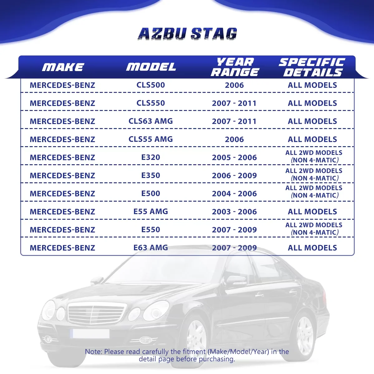 AzbuStag الجبهة السفلى ذراع التحكم الخلفي 2 قطعة مجموعات لمرسيدس بنز W211 CLS500 CLS63 AMG E500 E63 2003 2004 2005 2006-2011 #2