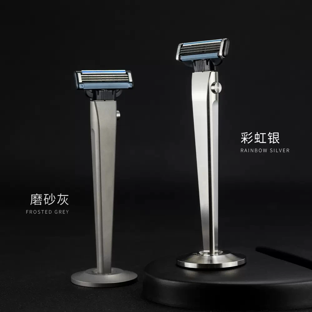 1 Piece Titaner titanium alloy TC4 manual traditional razor shaver with titanium alloy base