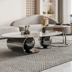 Modern Luxury Natural Marble Coffee Table Designer Irregular White Coffee Table Organizer Hardcover Stolik Kawowy Decoration
