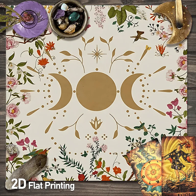Tarot Cloth Small Tarot Clothes for Table Mysterious Tarot Tablecloth for Three-Phase Moon Altar Cloth and Celestial Witchcraft