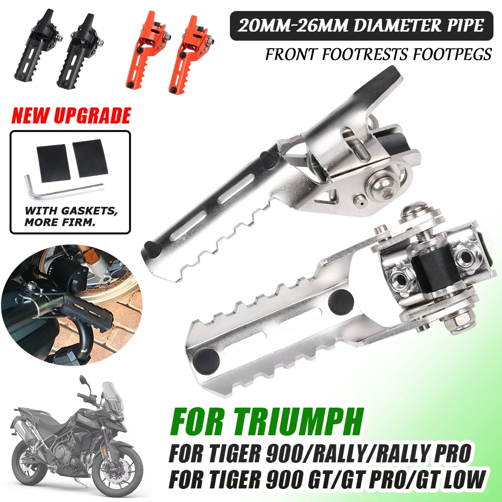 

For Triumph Tiger 900 Rally Pro Tiger900 GT Pro LOW 2021 2022 Motorcycle Accessories Front Foot Pegs Rest Footrests Clamps Parts