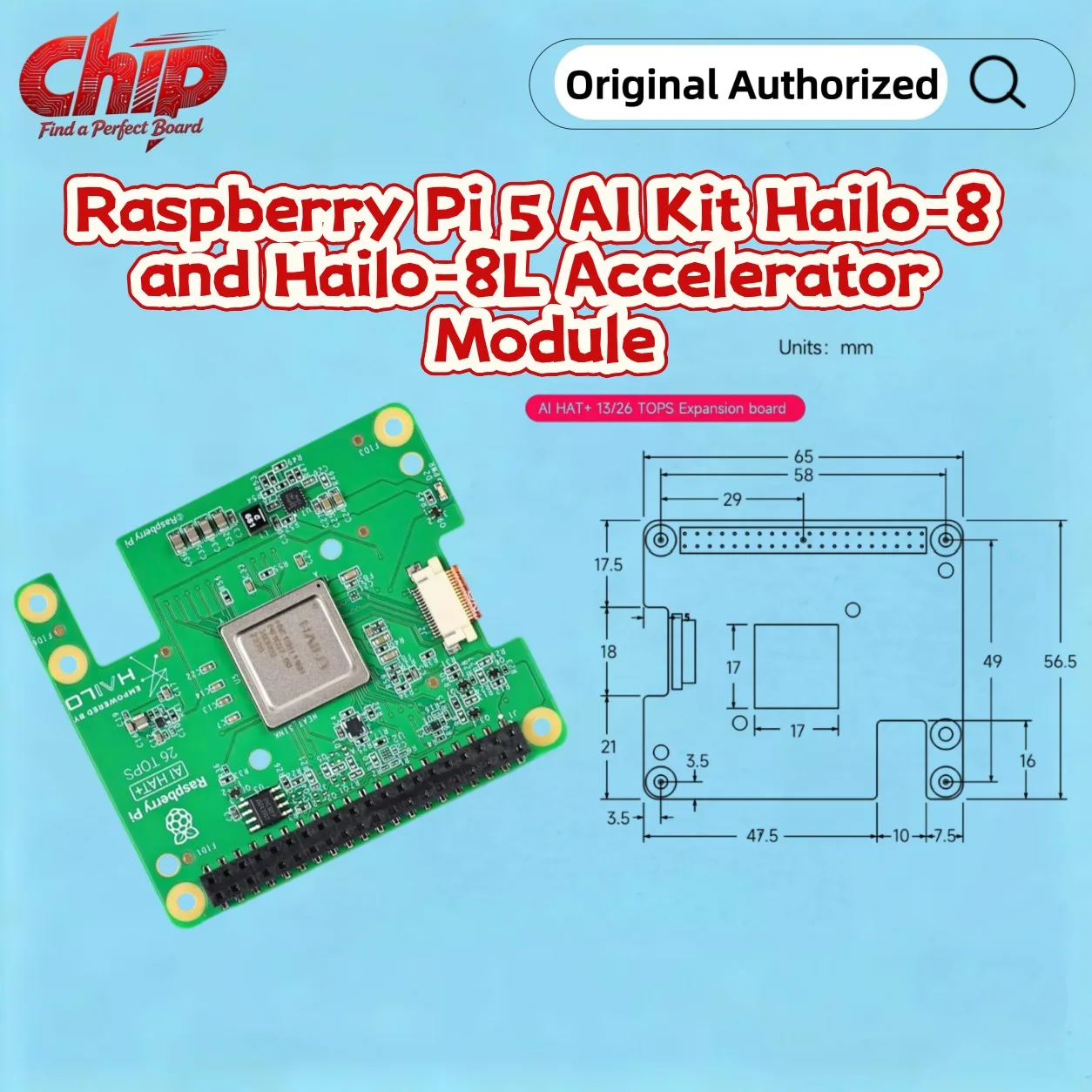 Raspberry Pi 5 AI Kit Hailo-8 and Hailo-8L Accelerator Module 13Tops/26Tops with PCIe To M.2 Board