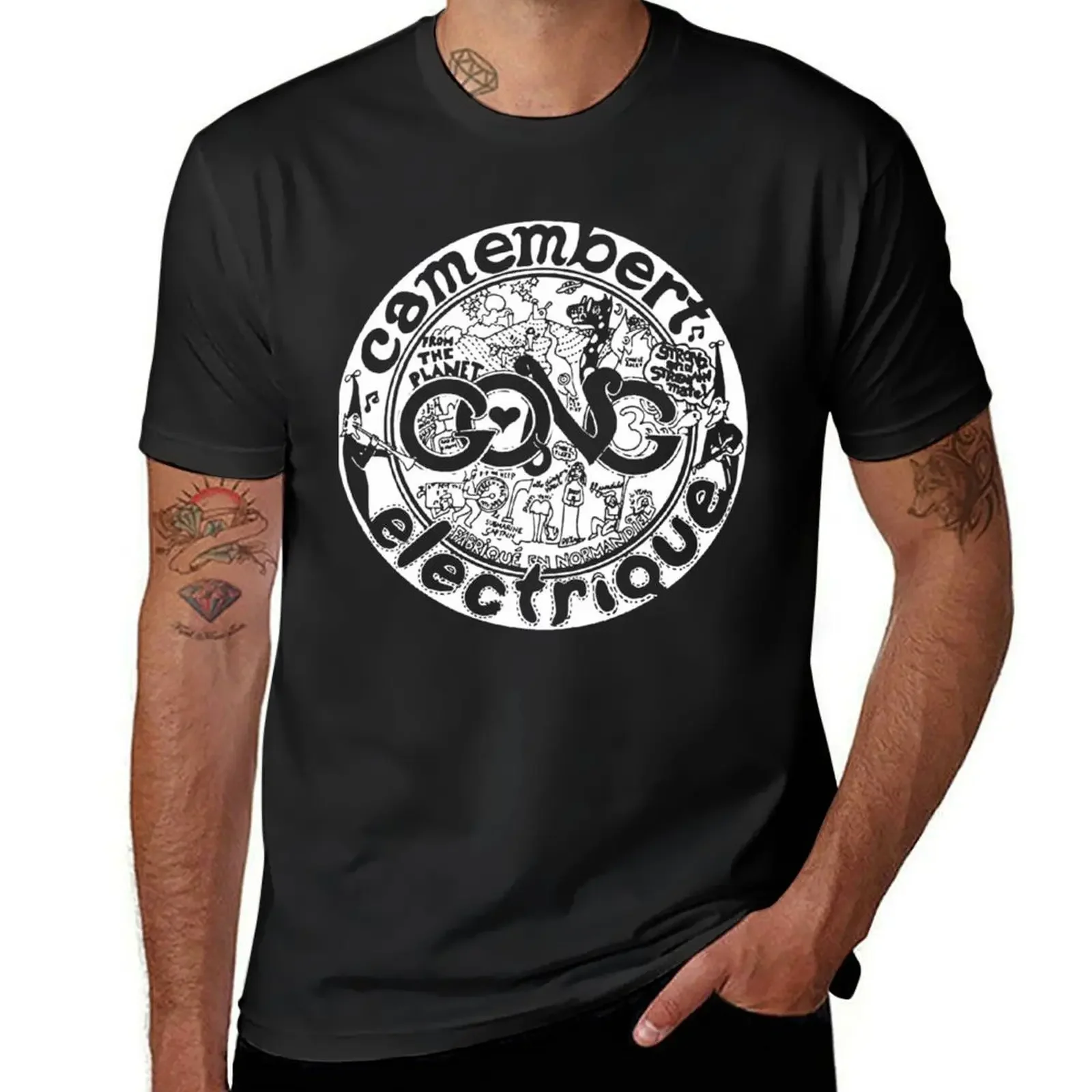 Camembert-Camiseta de la banda electrique gong para hombre, Camisetas estampadas, tops blancos de verano