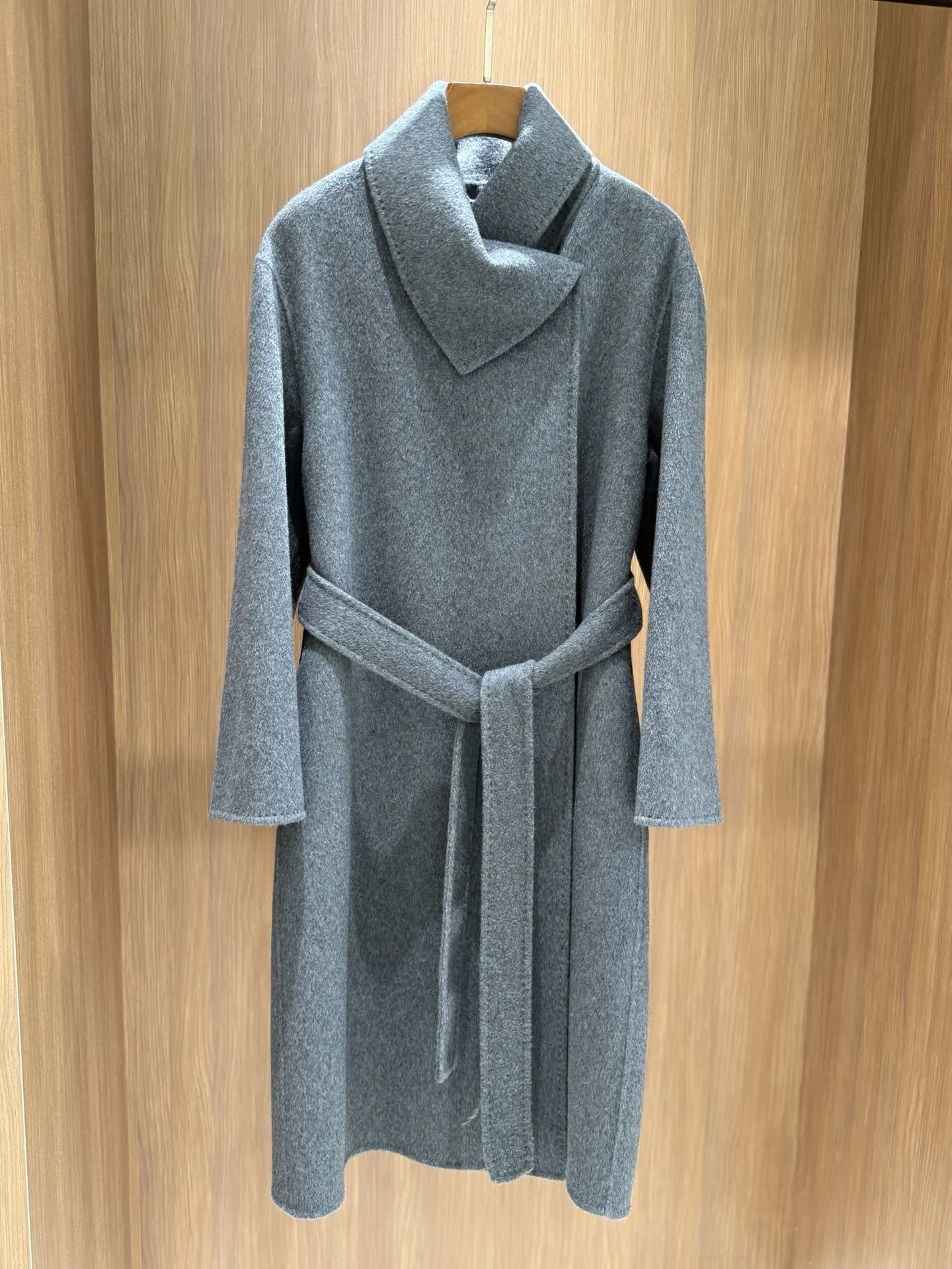 

Осенне-зимнее минималистичное модное двустороннее шерстяное пальто из чистого кашемира, длинное пальто для женщин