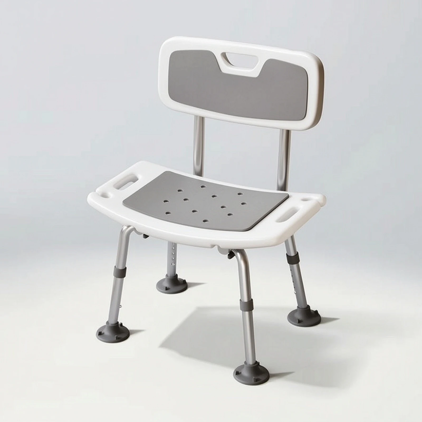 Shower Stool Skid-Resistant Shower Chair with Handholds Bath Seat Easy-to-Clean Bathroom Furniture Long-Lasting for Seniors view 3