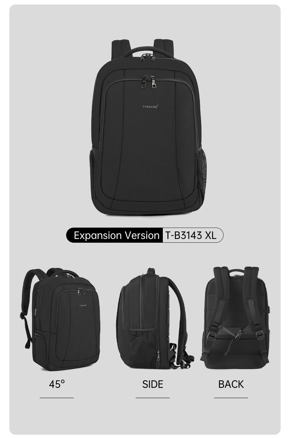 Tigernu Wasserdichte Nylon Rucksack Weibliche männer Rucksack Für 15,6 Laptop Notebook Tasche Mochilas Schule Rucksäcke Tasche Männlichen Rucksack – Detail 17