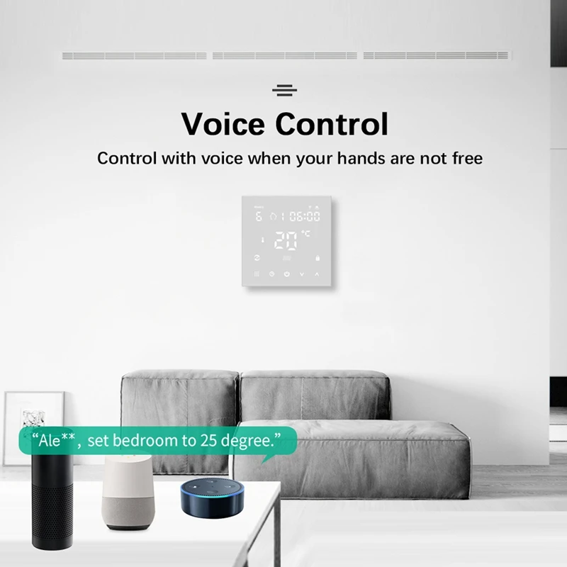 Controlador de temperatura de calefacción con pantalla táctil, termostato Wifi HY607WE, funciona para calefacción eléctrica de suelo, agua