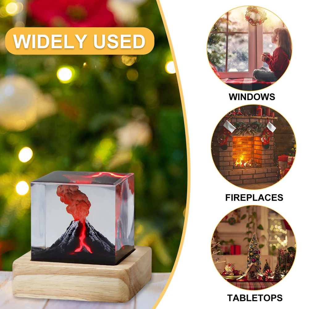 واقعية ثوران بركاني ضوء الليل USB مقلد بركان ثوران تأثير ضوء ثلاثية الأبعاد مصباح لافا صغير للمنزل غرفة المعيشة ديكور #3