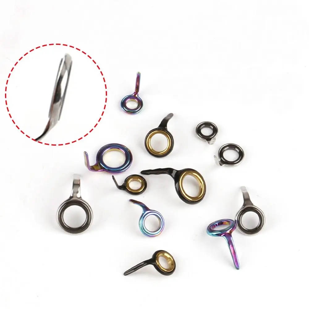 High Quaility Single Leg Fishing Rod Guide Stainless Steel O Ring Eye Ceramic Ring Oval Mixed Sizes Fishing rod Tip Repair Kit