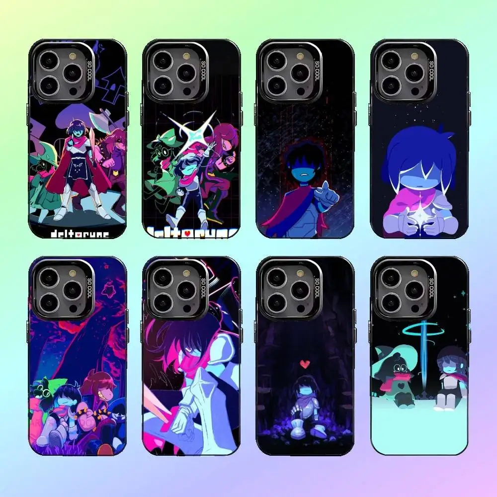 Etui na telefon D-Deltarune Kris do iPhone'a 17, 16, 15, 14, 13, 12, 11 Plus, Pro Max, czarne, matowe, odporne na wstrząsy.