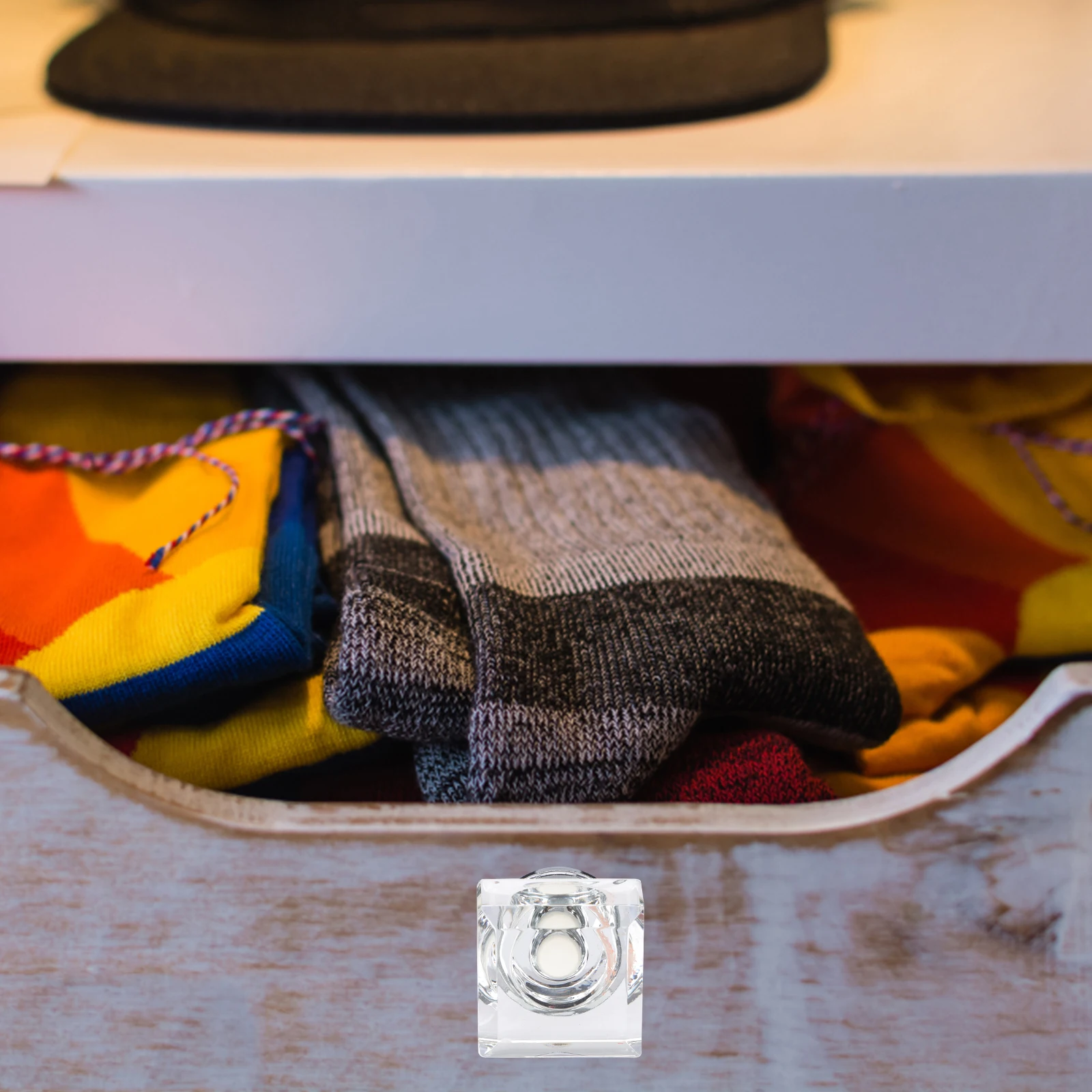 

2pcs Clear Square Crystal Drawer Knobs Smooth Safe Edges For Cabinets Closets Dressing Tables Furniture Accessories Crystal