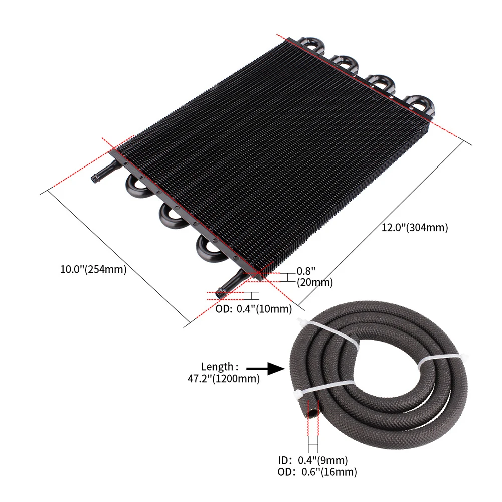 Car Oil Cooler Assembly with 8-Row Aluminum Radiator Designed for Front Bumper Installation and Thermal Management