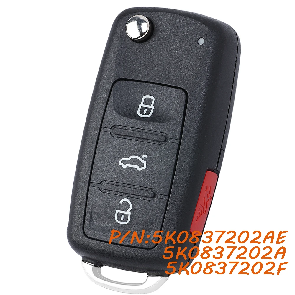 

5K0837202A 5K0837202AE 5K0837202F NBG010180T Remote Key Fob for Volkswagen Jetta 2011 2012 2013 2014 2015 16 315MHz Non-Keyless