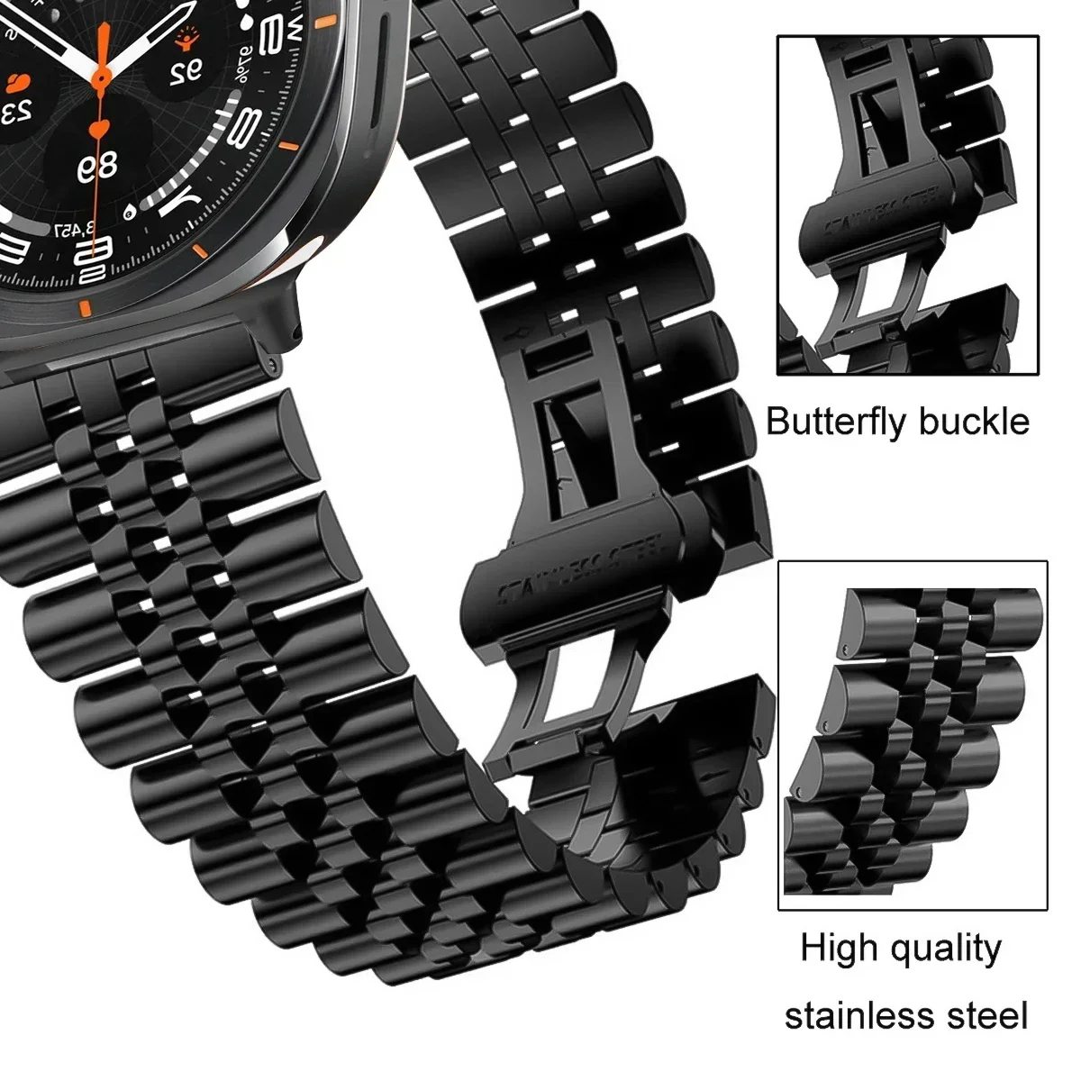 Metal Band for Samsung Galaxy Watch 8 Ultra 47mm Stainless Steel Adjustable Bracelet Galaxy Watch Ultra 47mm Replaceable Correa