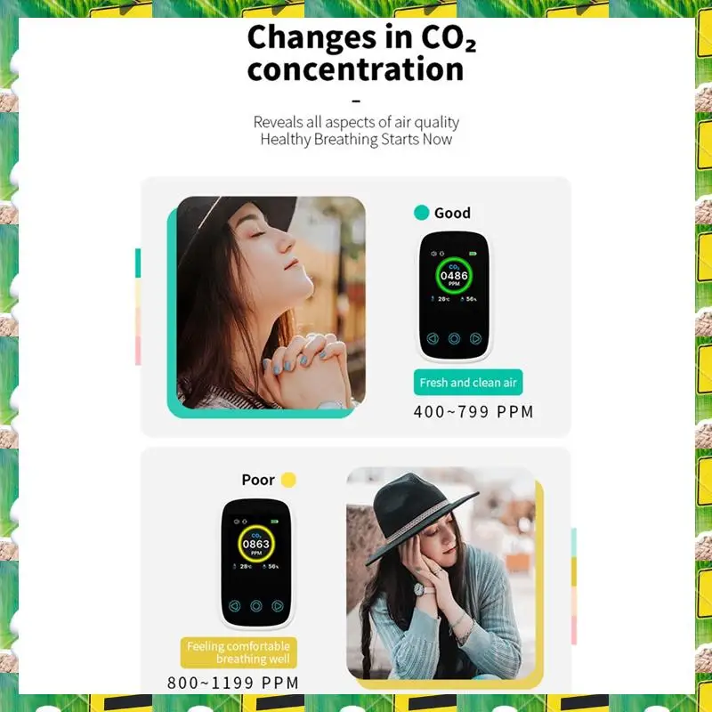 3C Electron Air Quality Detector Rechargeable Air Quality Monitor Temperature And Humidity Meter,Air Quality Detector Rechargeab