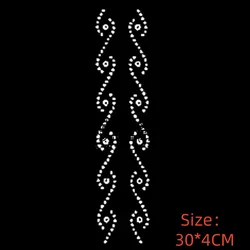 5PC/Lot Iron on Rhinestone Transfers Pant Seam Design Hot Fix Stone Applique Patches for Dress Hem Fashion Accessories